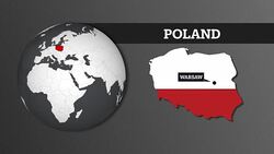 Earth Sphere Map and Poland Country Map with National Flag Stock Footage