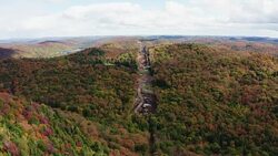 Aerial View of a New Electrical Power Line Under Construction Stock Footage