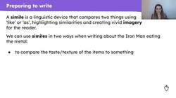 Writing the resolution of 'The Iron Man'. Instructional Video