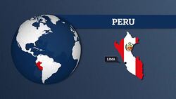 Earth Sphere Map and Peru Country Map with National Flag Stock Footage