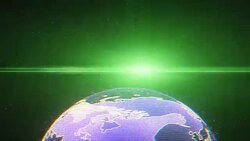 Purple Earth Rotating With Sun Flare Glitch Animation . Stock Footage