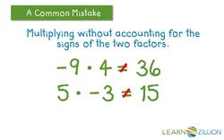 Multiplying Positive and Negative Integers Using a Number Line Instructional Video