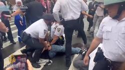 NYPD break up Palestine solidarity march and arrest several protesters News Clip