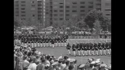 Historical reenactment unit Fort Henry Guard from Kingston, Ontario, Canada performs field maneuvers for US Marines near Arlington, VA News Clip