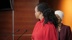 Democratic Congresswomen enter to give press conference News Clip