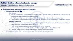 CISM Certification Domain 1: Information Security Governance Video Boot Camp 2019 - Administrative personnel controls Instructional Video