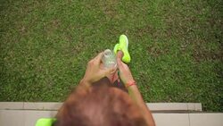 Man preparing for sports recreation. Stock Footage