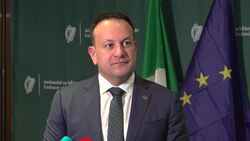 Leo Varadkar speaks to the media in Washington DC News Clip