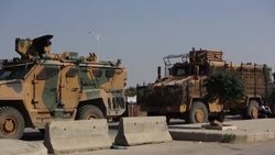 CLEAN : Turkish troops and pro-Ankara Syrian fighters patrol Syria's Tal Abyad News Clip