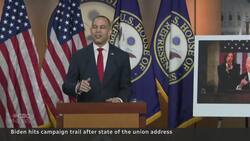 Biden campaigns with momentum after state of the union News Clip