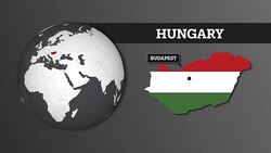Earth Sphere Map and Hungary Country Map with National Flag Stock Footage