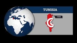 Earth Sphere Map and Tunisia Country Map with National Flag Stock Footage