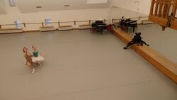 Cast members of the Nutcracker practising News Clip