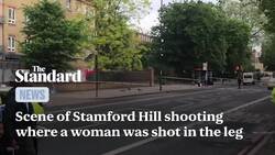 Scene at Stamford Hill shooting where woman was shot in the leg News Clip