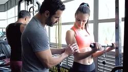 Woman receiving indications Stock Footage