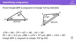 Checking and securing understanding of congruent triangles (ASA) Instructional Video