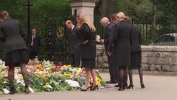 UK: Royal Family meet well-wishers at Balmoral after attending service in memory of Queen Elizabeth II at Crathie Kirk. News Clip