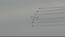 RAF display team flies over Portsmouth News Clip