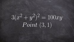 Learn to implicitly differentiate an equation and define through a point Instructional Video