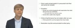 Revocation of Acceptance of Goods Instructional Video
