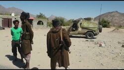 CLEAN : Giants Brigade fighters deploy at the entrance of the newly-seized Harib district News Clip