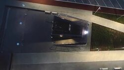 T-34 Soviet Army Medium Battle Tank Memorial Monument at Night Stock Footage