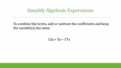Simplify Algebraic Expressions Instructional Video