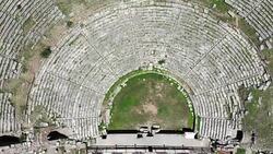 Aerial View of The Ancient City Nysa Stock Footage