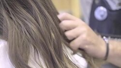 Hair Cut in Barber shop Stock Footage