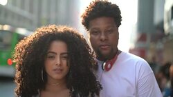 Portrait of Young Couple Outdoors Stock Footage