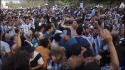 CLEAN : Argentina fans in Buenos Aires celebrate win over Poland in WC News Clip