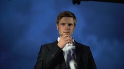 POV of kidnapped victim lying in trunk, looking at haughty smoking killer, crime Stock Footage