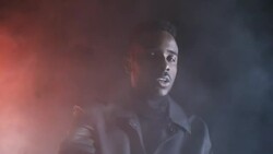 Black Man Rapping in Studio Filled with Smoke Stock Footage