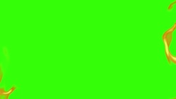 abstract real fire flames burn movement on chroma key green screen, with alpha channel background loop seamless ready Stock Footage