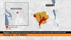 More than 300 properties in B.C. Interior ordered to evacuate as wildfire spreads News Clip