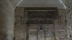 Egypt, Abydos - Temple of Sety I - Chapel of Horus Stock Footage