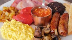 Full English Breakfast Spins around. Stock Footage