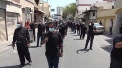 CLEAN : Mask-clad Shiite Muslims self-flagellate for Ashura in Bahrain News Clip