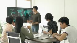 Business people meeting team together. Businessman and businesswoman sharing ideas together, middle east or transcontinental region centered on western asia. Stock Footage