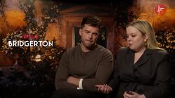 ES Bridgerton Interview with Nicola Coughlan and Luke Newton News Clip