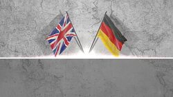 german and british Flags Stock Footage