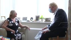 UK: Britain's Prime Minister Boris Johnson, Health secretary Sajid Javid and Chancellor of the Exchequer Rishi Sunak visit Westport Care Home News Clip