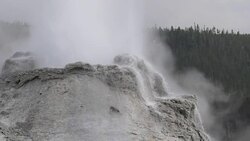 close up 17% slow motion shot of castle geyser's cone in yellowstone Stock Footage