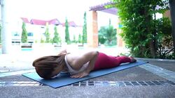 Asian sexy woman workout yoga and Pilates Stock Footage