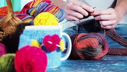 Knitting with love Stock Footage