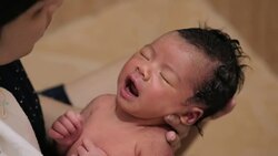 Baby getting a Bath Stock Footage
