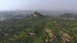 Indian Hills with Fields and Forest Stock Footage