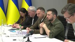 Russia bombs Ukrainian railways after U.S. officials visit Zelensky by train News Clip