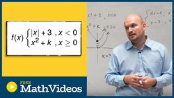 Value k that makes the function continous absolute value quadratic Instructional Video