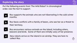 Developing an understanding of 'The Wild Robot' through rich discussions Instructional Video